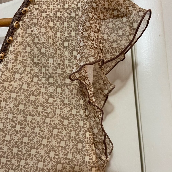 G.C Sz 16 Believe… light brown sheer V-neck dress w dark lining underneath. - Picture 8 of 8